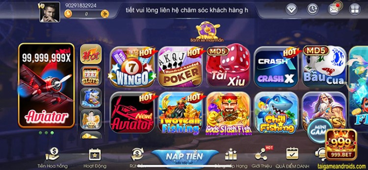 Kho game cực khủng tại 999Bet