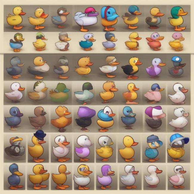 Dippy Ducks Nhân Vật - Hình ảnh các chú vịt khác nhau