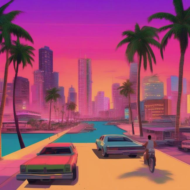 Thế giới mở trong game cướp đường phố Vice City