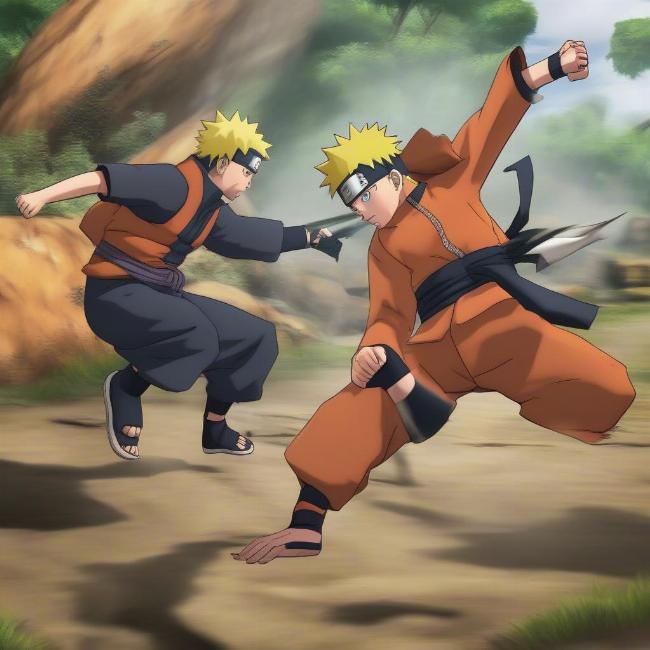 Naruto 2.5 Vui Game: Cảnh chiến đấu