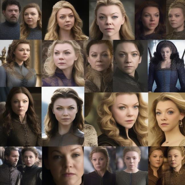 Natalie Dormer in various film roles showcasing her versatility