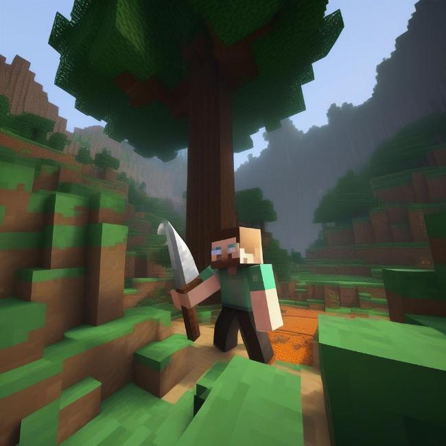 Thu thập tài nguyên cơ bản trong Minecraft