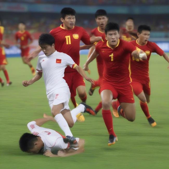 Trận đấu bóng đá nam Việt Nam - Myanmar tại SEA Games 32