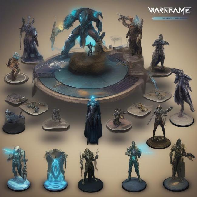 Lựa chọn nhân vật Warframe trong board game