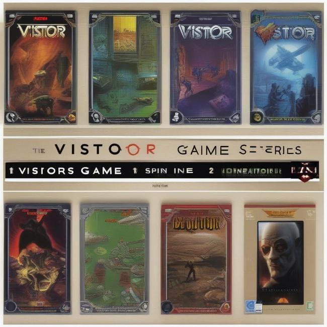 Tổng hợp các phiên bản của series game The Visitor, từ phần 1 đến phần 2 và các spin-off khác, thể hiện sự phát triển của tựa game theo thời gian