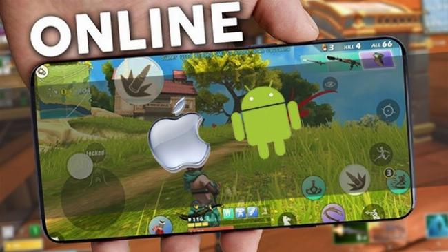 Hình ảnh nhiều người chơi đang cùng nhau cười đùa khi chơi một game giải trí online nhẹ nhàng trên điện thoại di động.