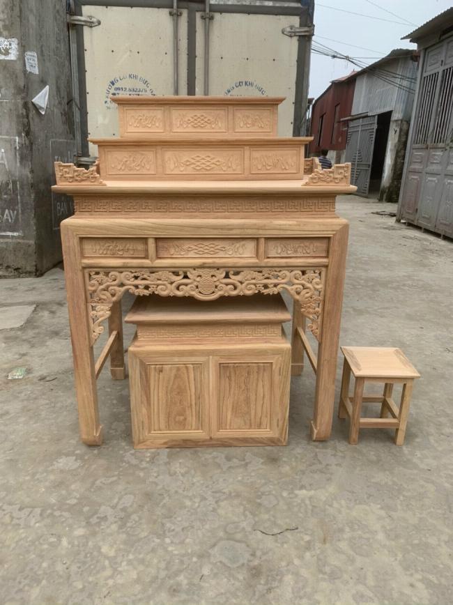 Quy trình sản xuất đồ thờ bằng gỗ thủ công từ khâu chọn gỗ đến chạm khắc và hoàn thiện bề mặt