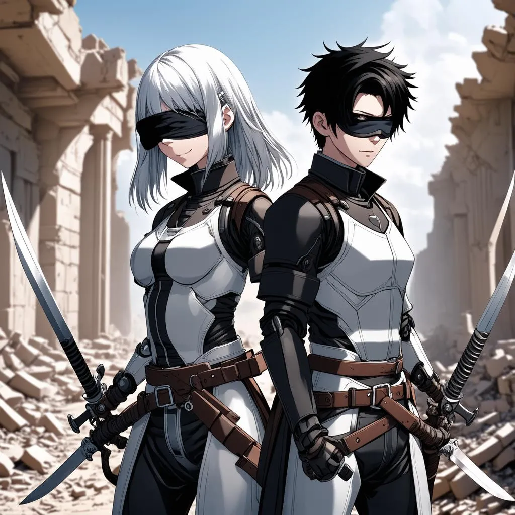 2B và 9S trong Nier Automata