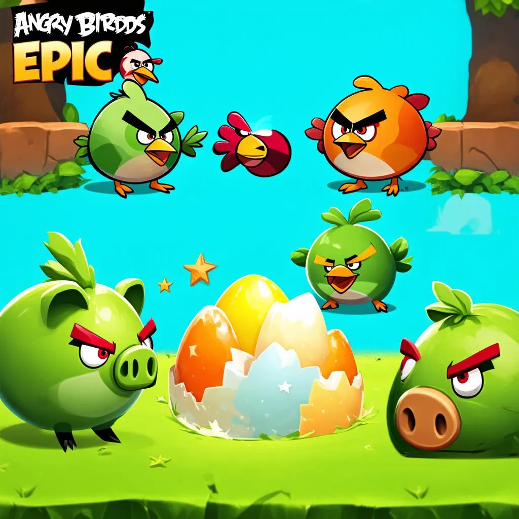 Angry Birds Epic chiến đấu với heo