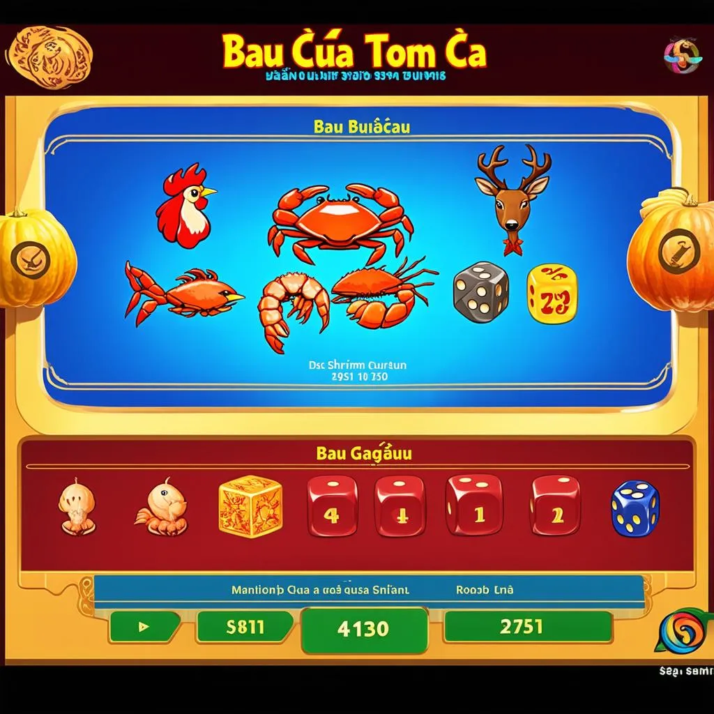 Giao diện game Bò Cua Tôm Cá trực tuyến