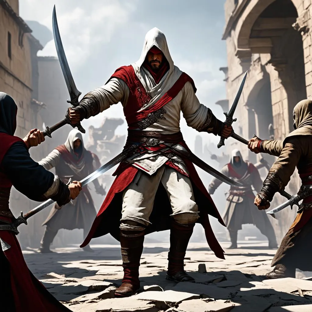 Ezio Auditore chiến đấu với kẻ thù