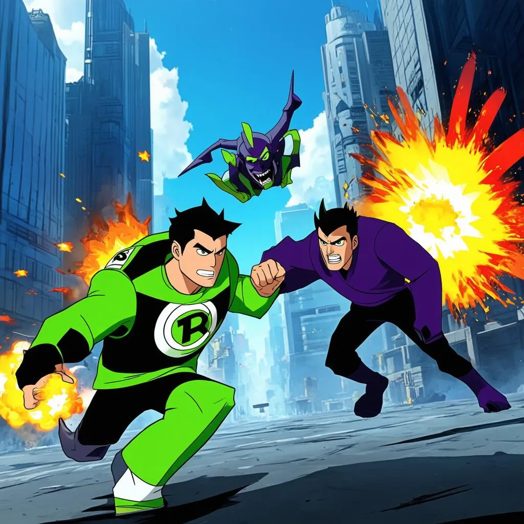 Ben 10 chiến đấu với kẻ xấu