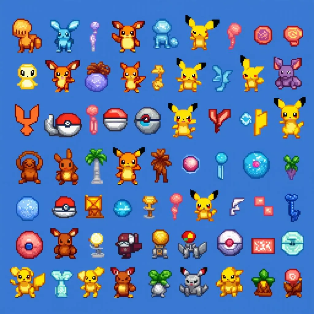 Biểu Tượng Pokemon Pixel Màu Sắc