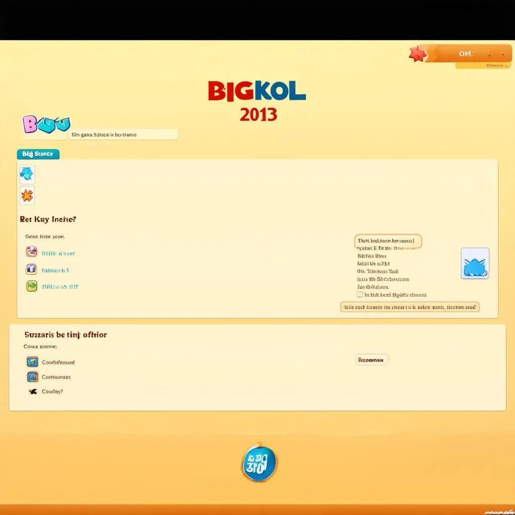 Giao diện game Bigkool 2013