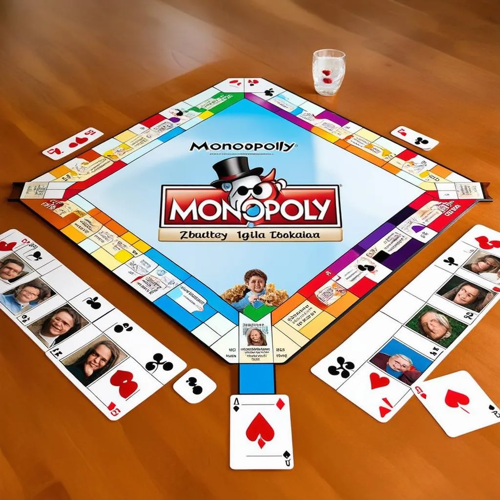 Bàn cờ Monopoly cá nhân hóa với hình ảnh gia đình