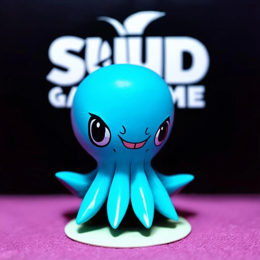 Búp bê Squid Game và logo bộ phim