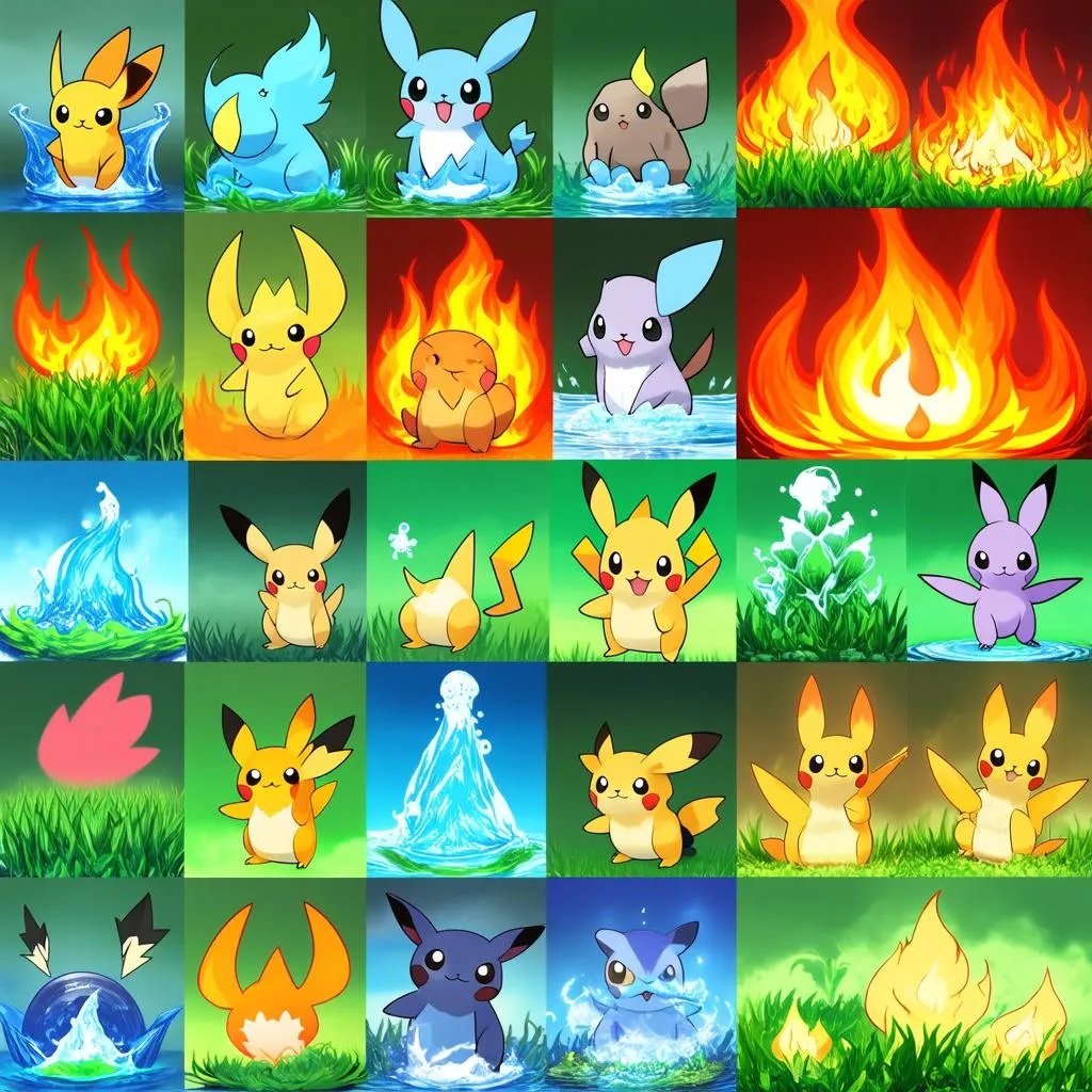 Các hệ Pokemon khác nhau