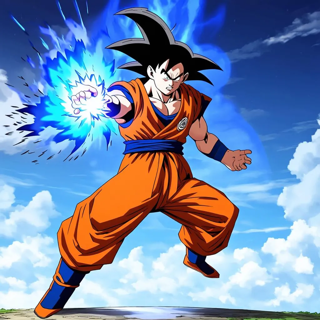 Chiến Binh Saiyan Đang Kamehameha