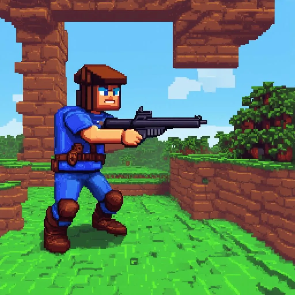 Minecraft Warrior Shooting 3D