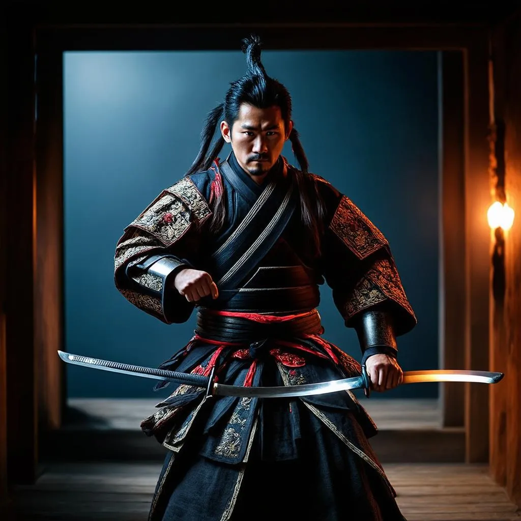 Samurai Warrior Holding Katana