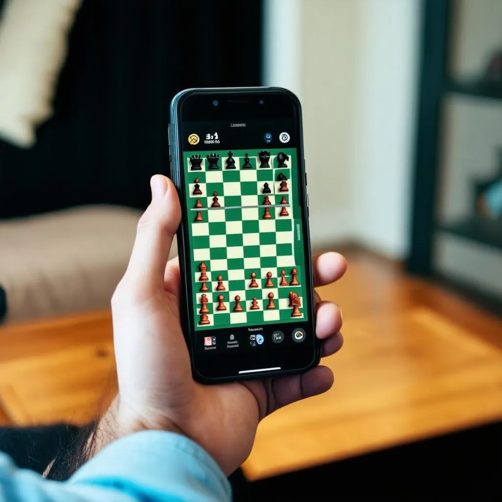 Playing chess on the phone