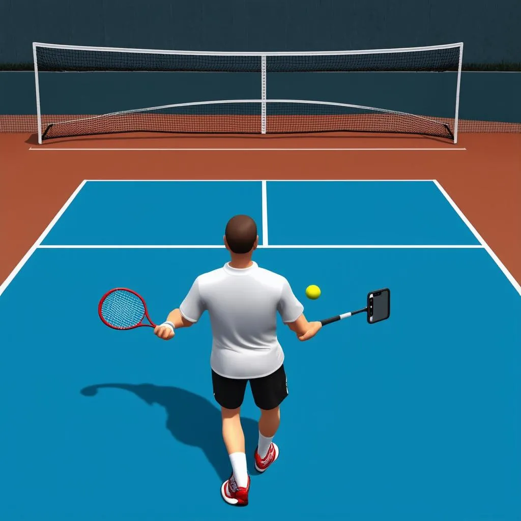 Chơi game badminton 3D trên điện thoại