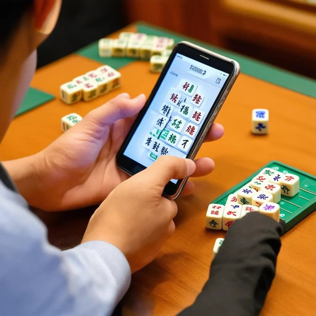 Chơi game Mahjong online trên điện thoại