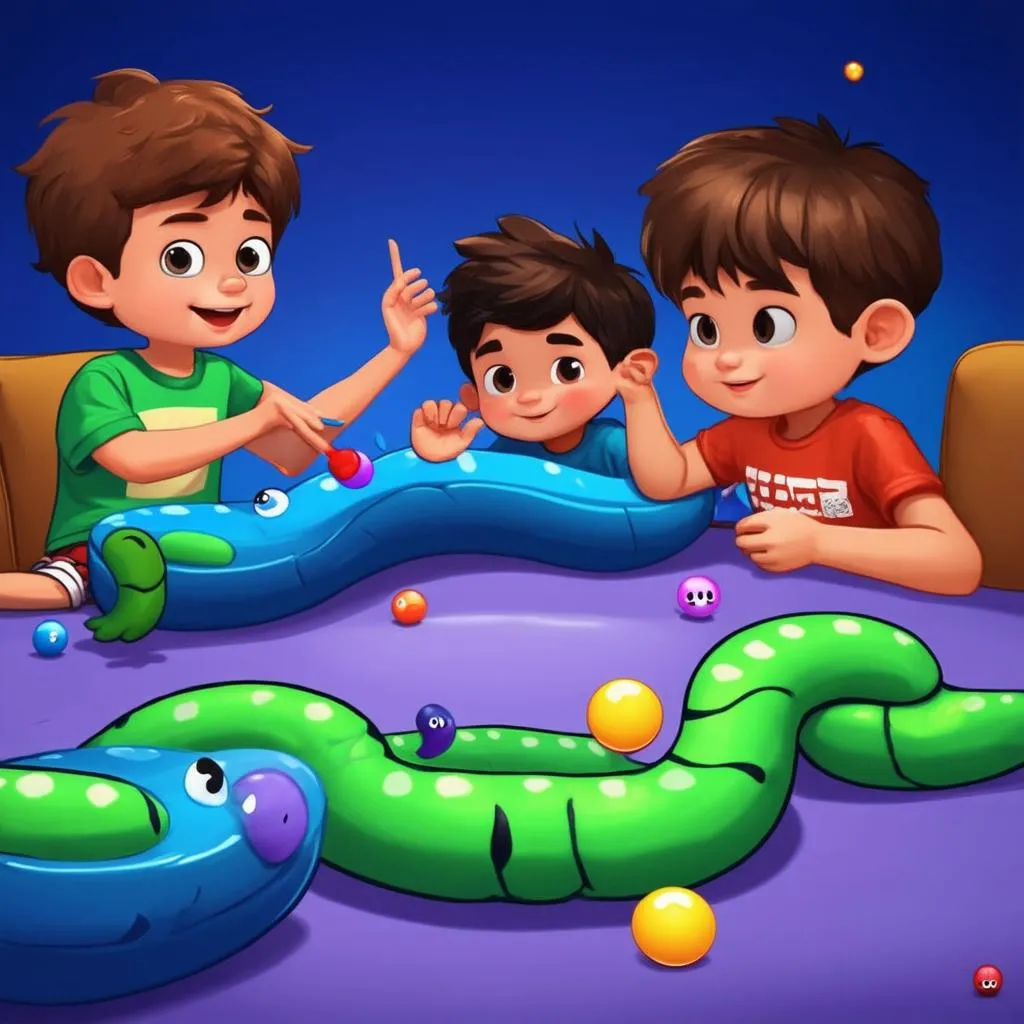 Trẻ em chơi game rắn Slither.io