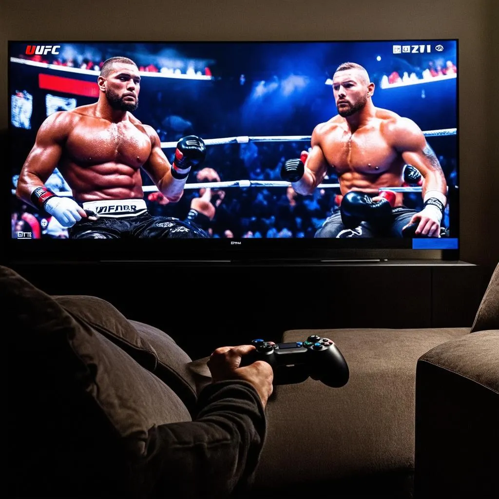 Playing UFC game with a controller