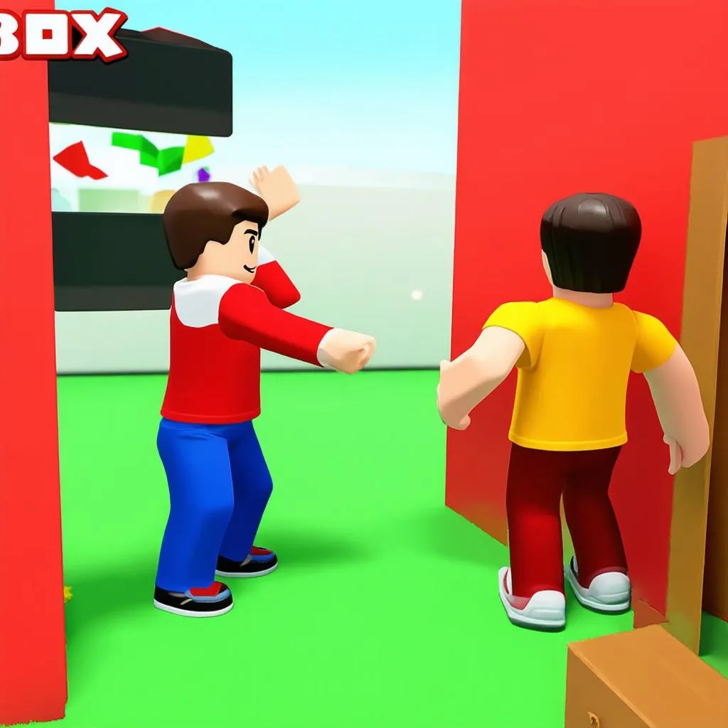 Trẻ em chơi trốn tìm trong Roblox