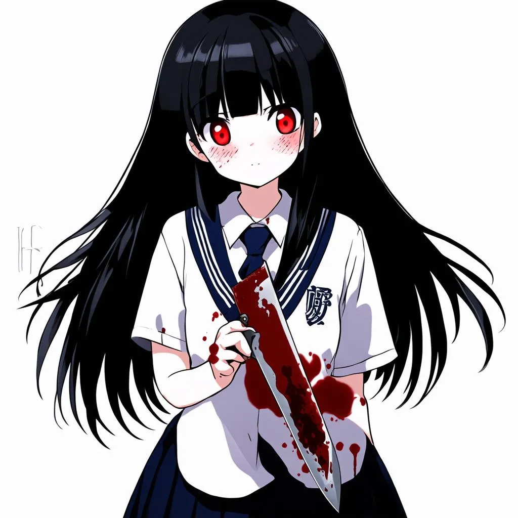 Cô gái Yandere cầm dao