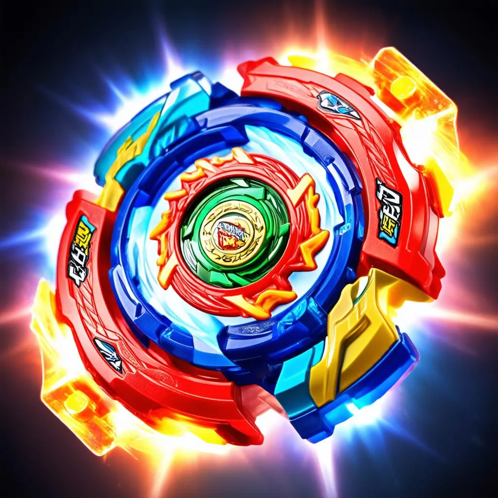 Con quay Beyblade với ánh sáng ngũ sắc