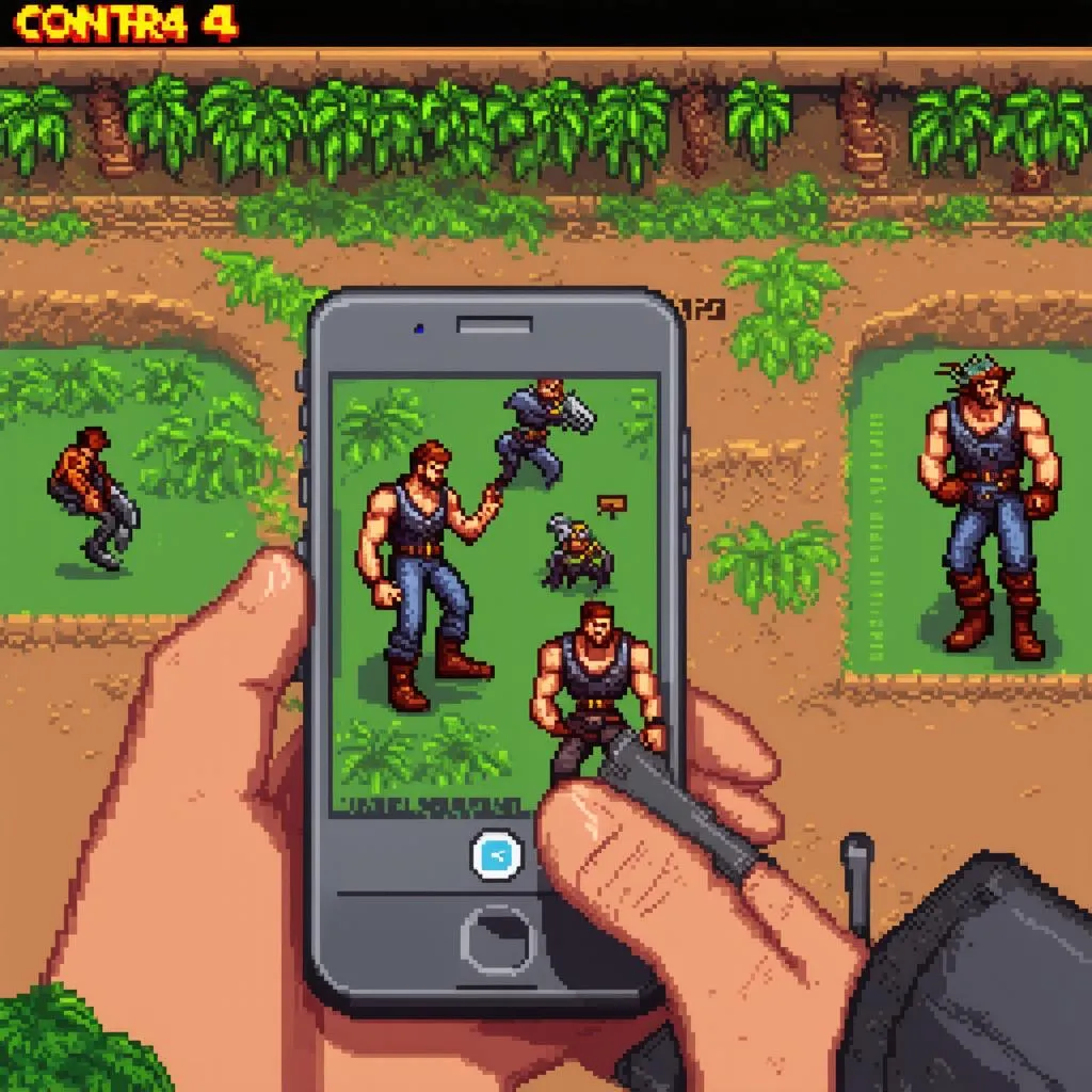 Contra 4 gameplay on phone