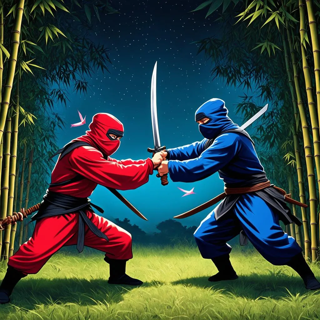 Hai Ninja đang chiến đấu