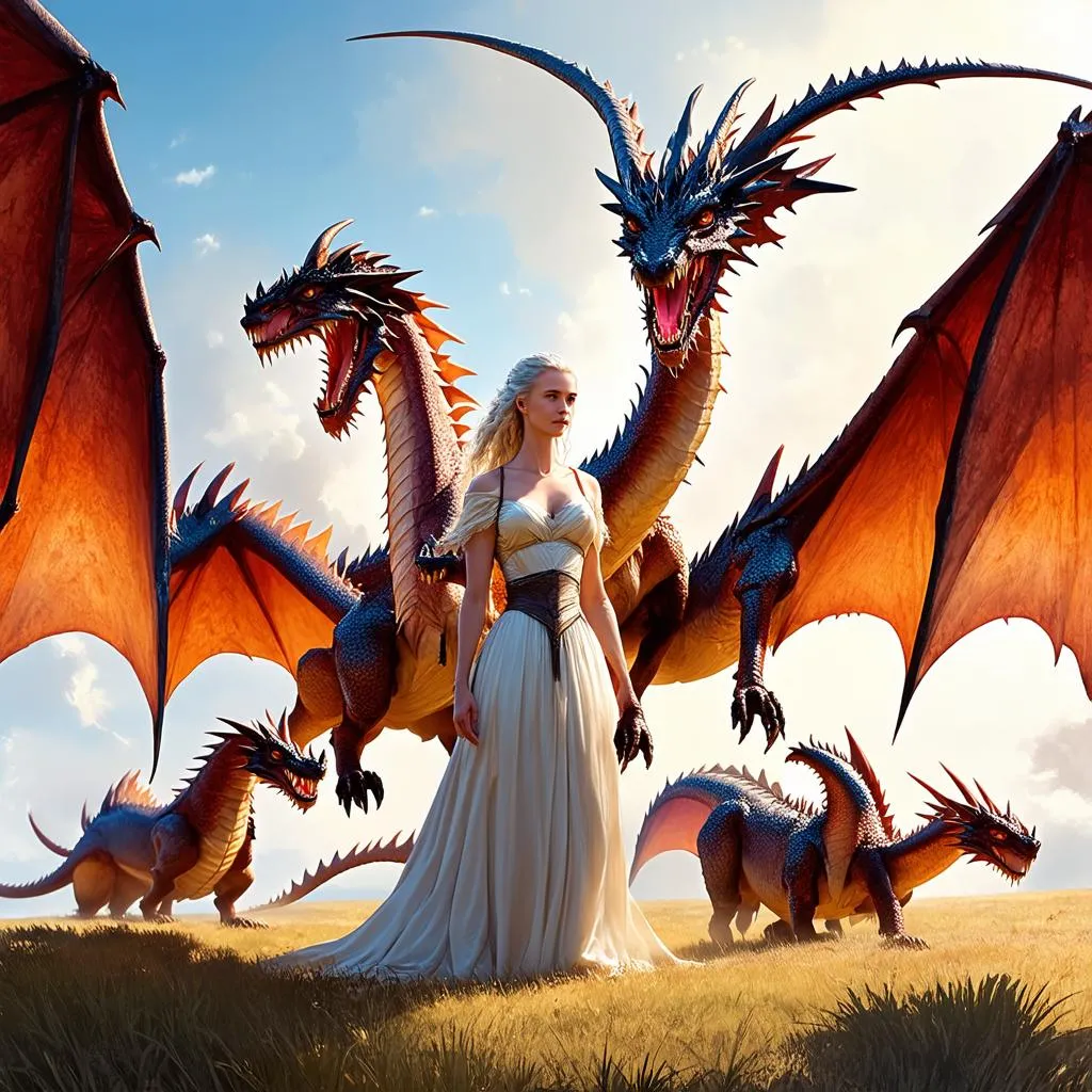 Daenerys Targaryen và những chú rồng của cô ấy