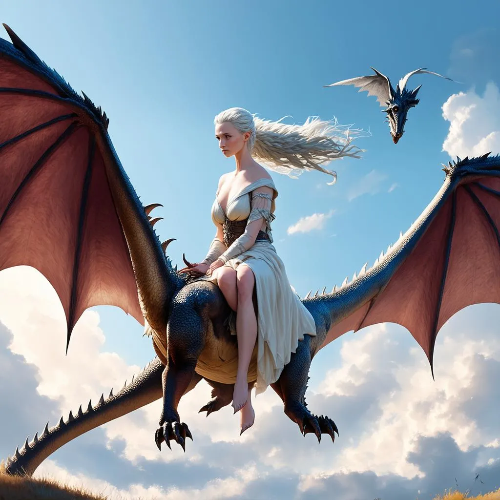 Daenerys Targaryen cưỡi rồng