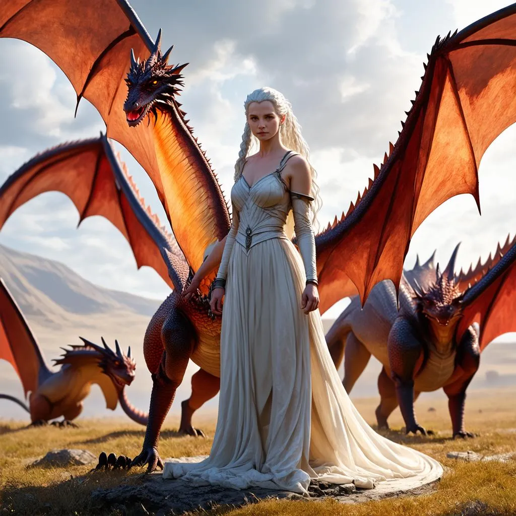 Daenerys Targaryen và những chú rồng