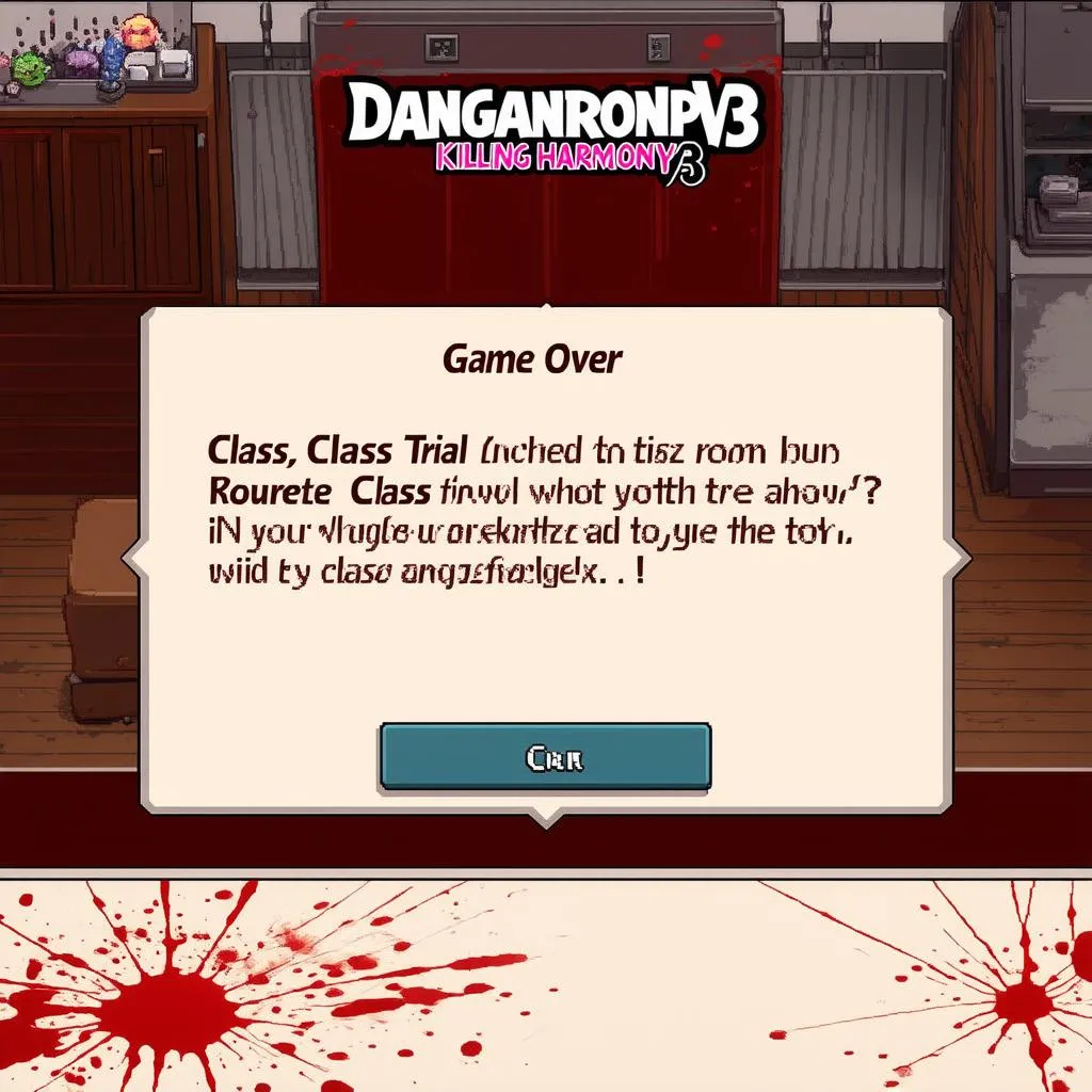 Cảnh game over Danganronpa V3