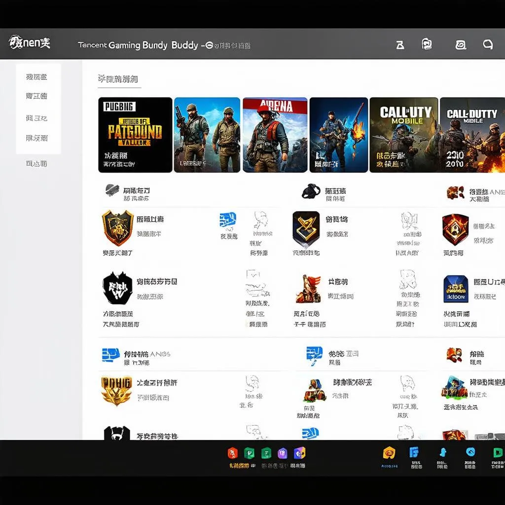 Danh sách game trên Tencent Gaming Buddy