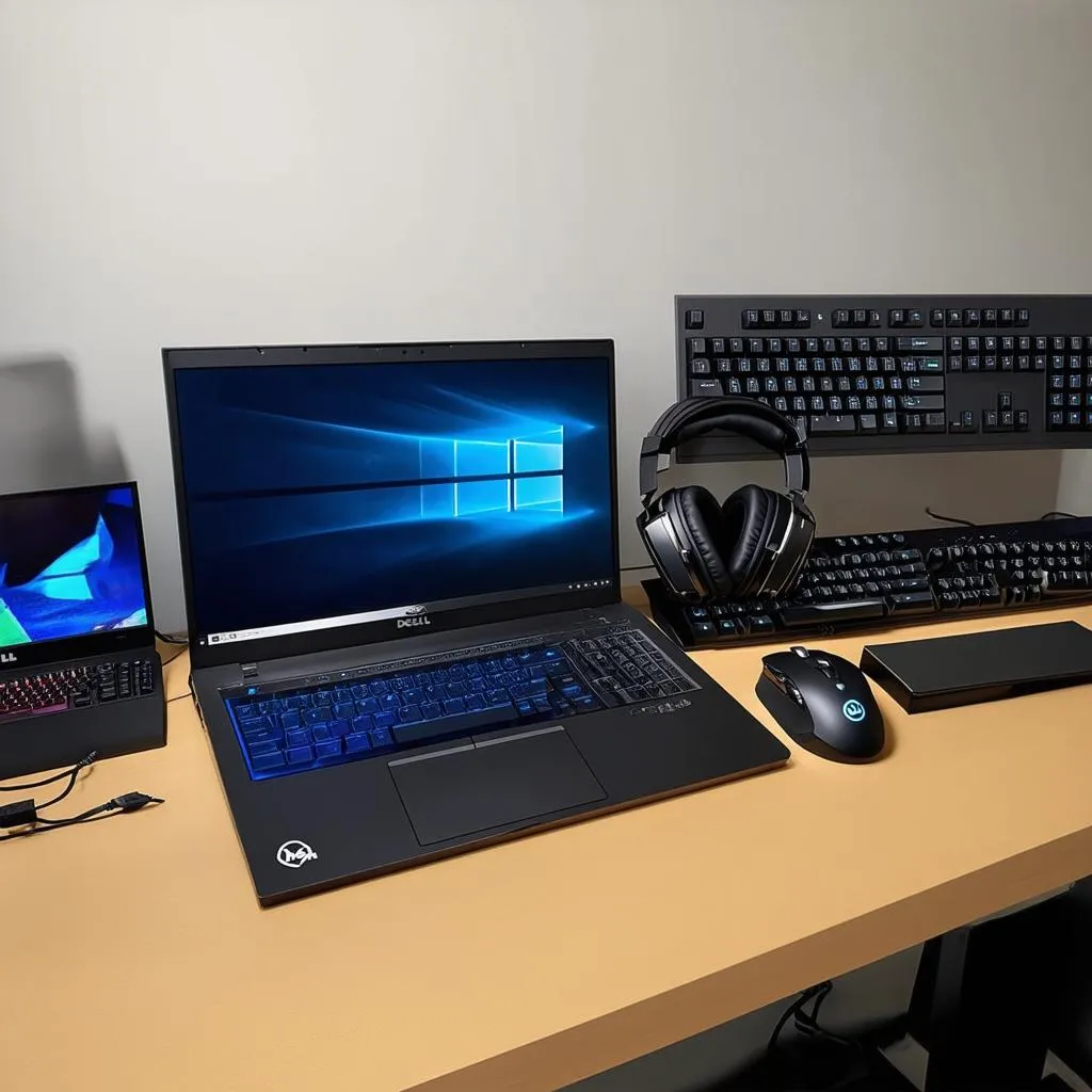 Bàn Gaming Setup Với Laptop Dell Core i7