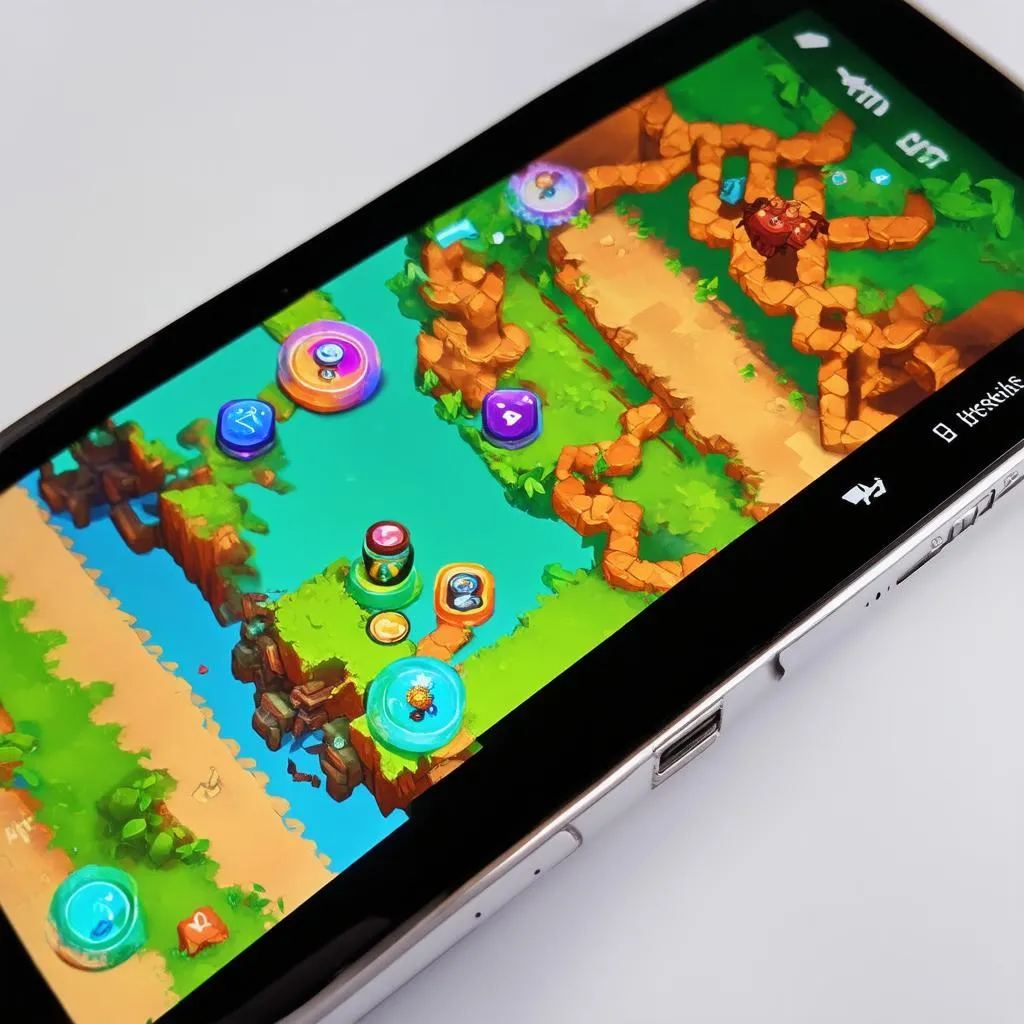 Điện thoại Android với màn hình game