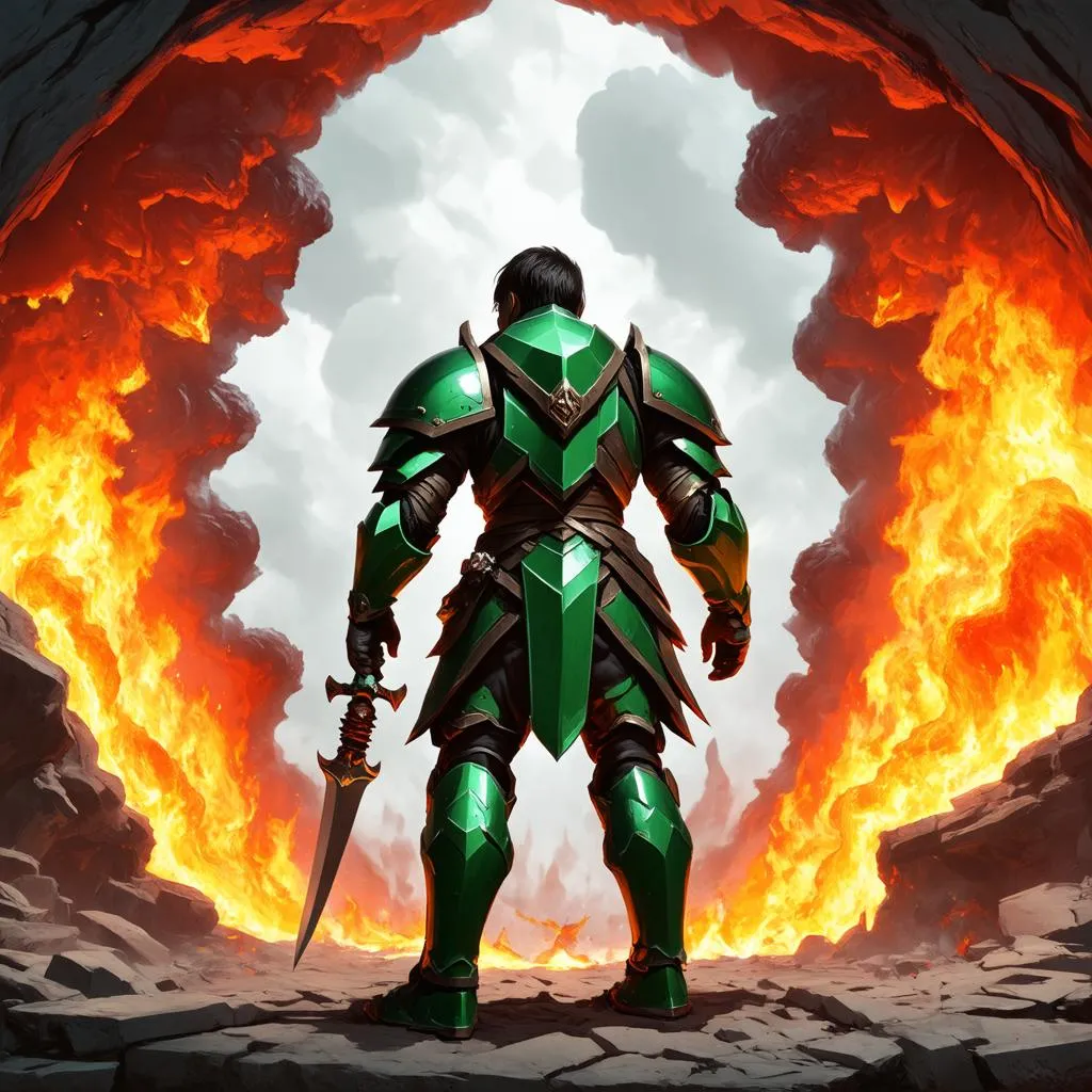 Doom Slayer đứng trước cánh cổng địa ngục