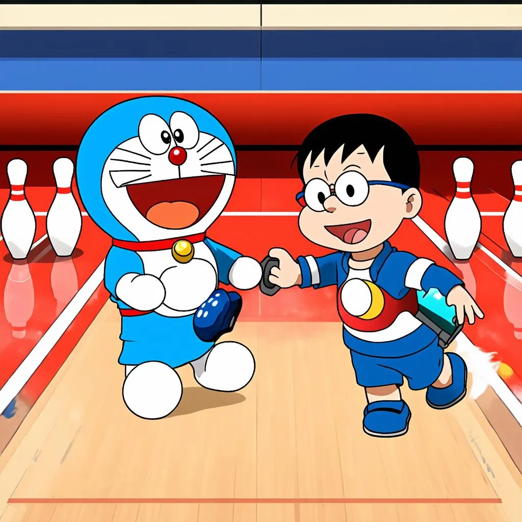 Doraemon chơi bowling