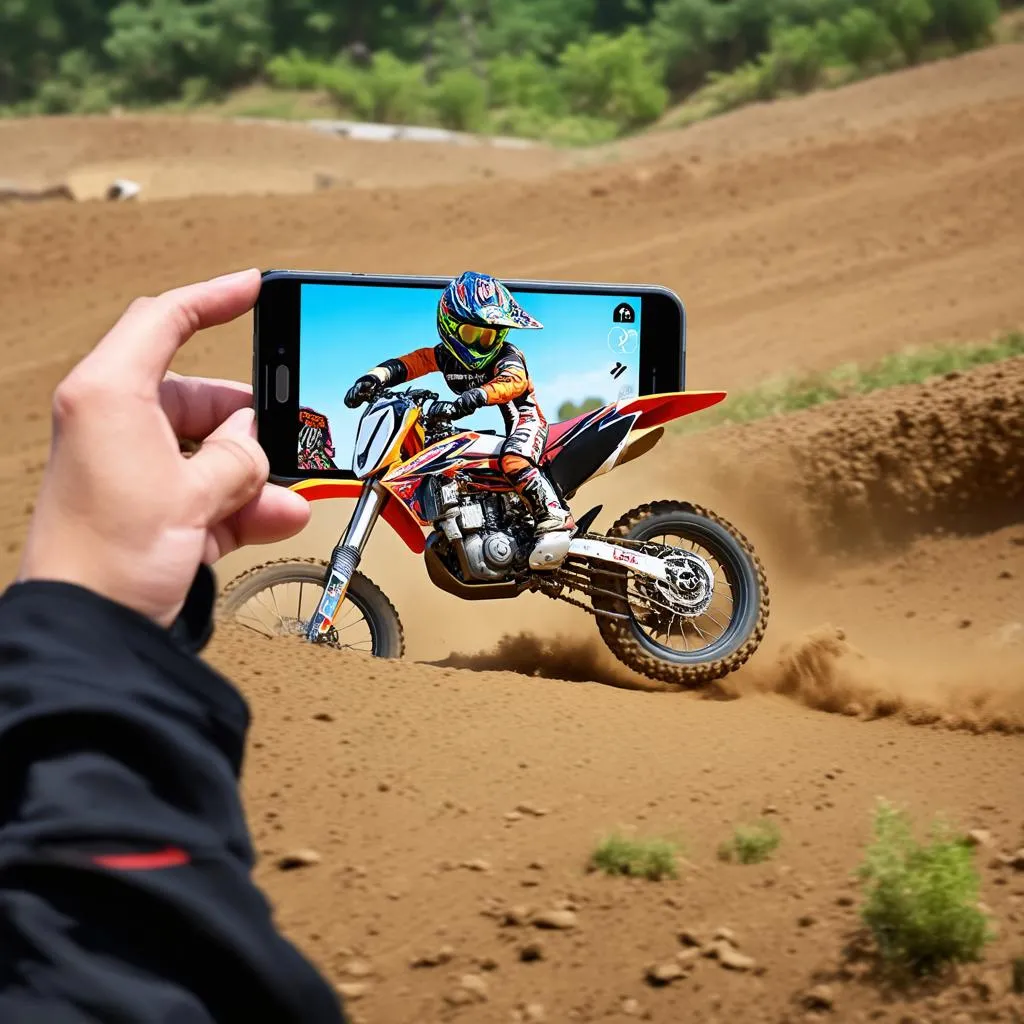 Chơi game đua xe moto X3M trên điện thoại