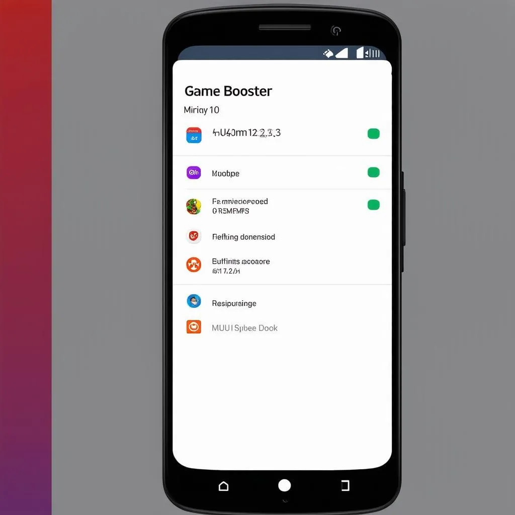 Giao diện Game Booster MIUI 10