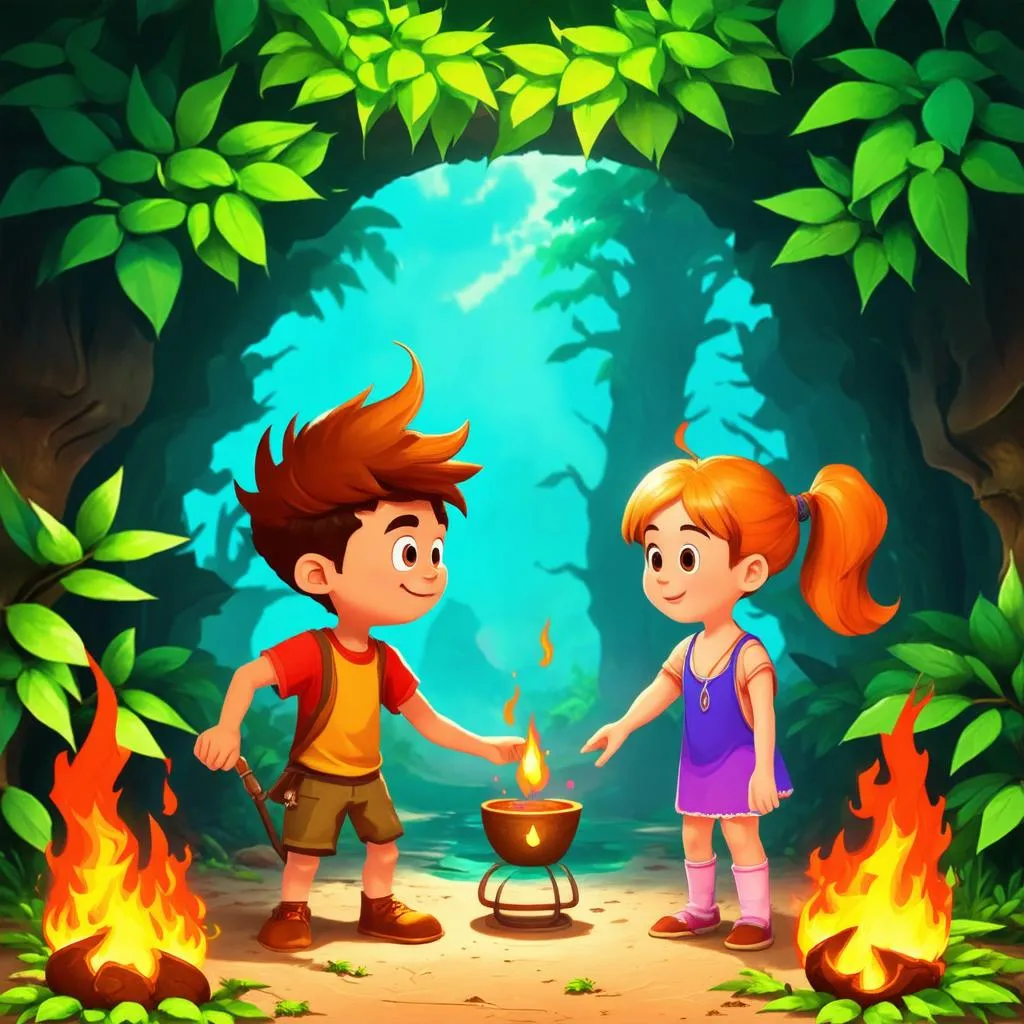 Game cô gái nước và chú bé lửa thử thách giải đố