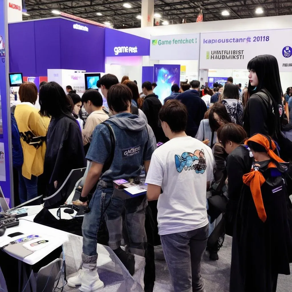 Gian hàng đông người tại Game Fest 2018