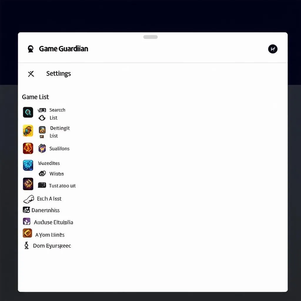 Game Guardian Interface