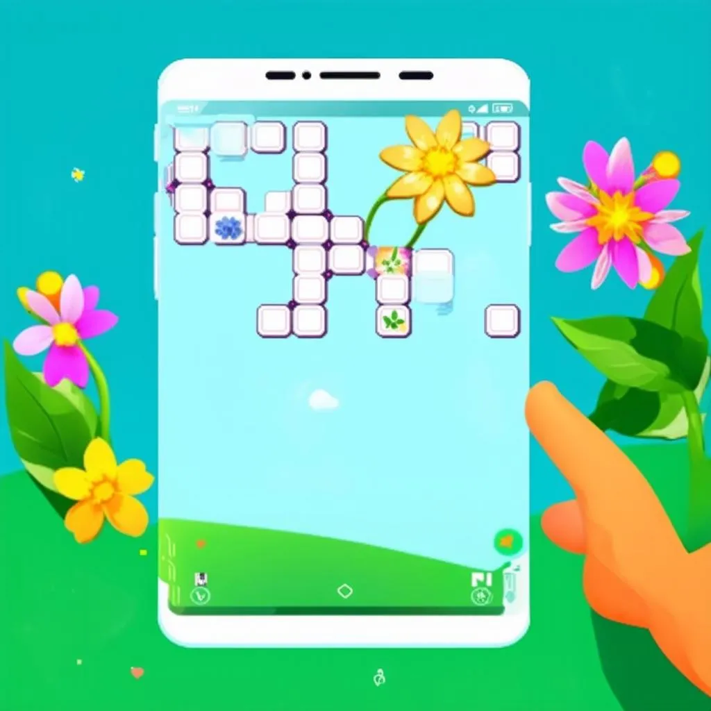 Chơi game nối hoa trên điện thoại