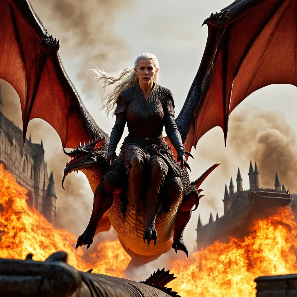 Daenerys Targaryen cưỡi rồng